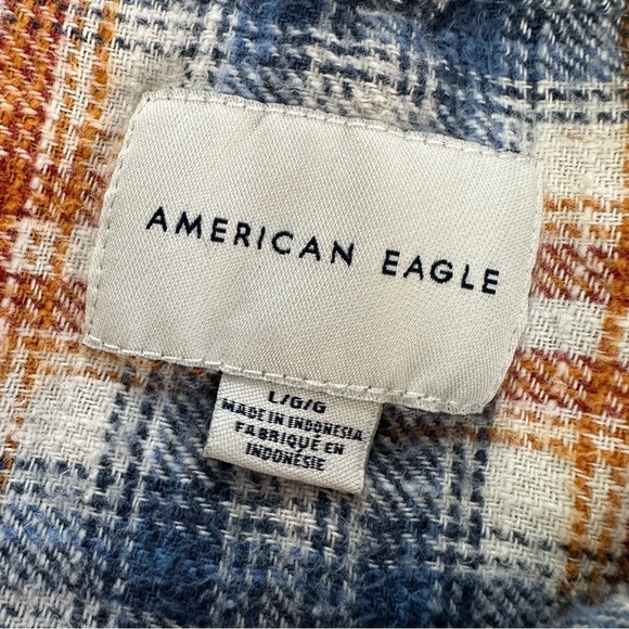 American Eagle Outfitters Plaid Button-Up Flannel Shirt, Large - Picture 7 of 9